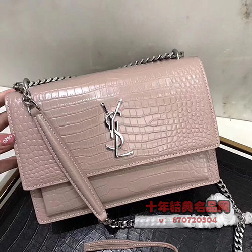 鱷魚壓紋包包 圣羅蘭王子文鄭秀文同款SUNSET BAG0