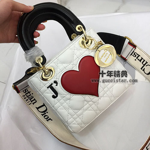 七夕定制款愛心迷你戴妃包 迪奧女士手提包