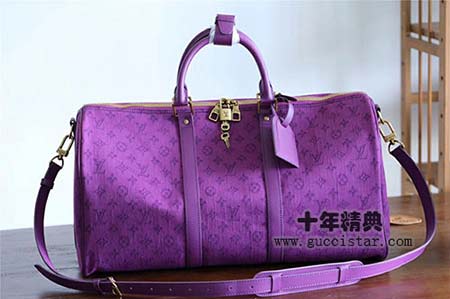 2019新款lv牛仔布KEEPALL旅行袋 黃色/紫色