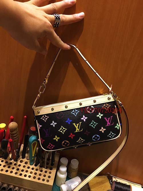 lv黑三彩麻將包 M92648?女士迷你小挎包0