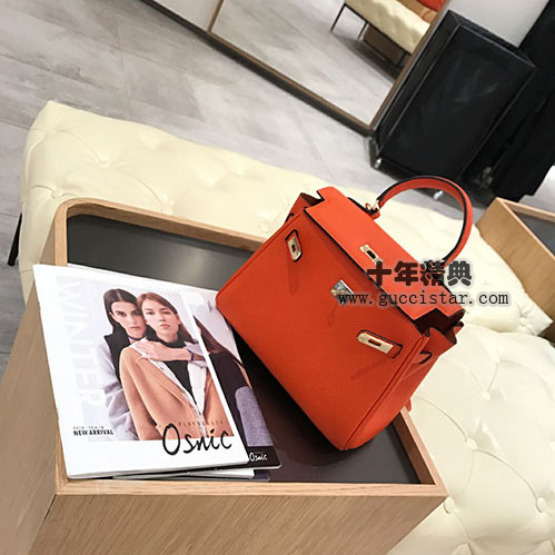 Kelly25?進口頭層牛皮訂制女士手提包托特包