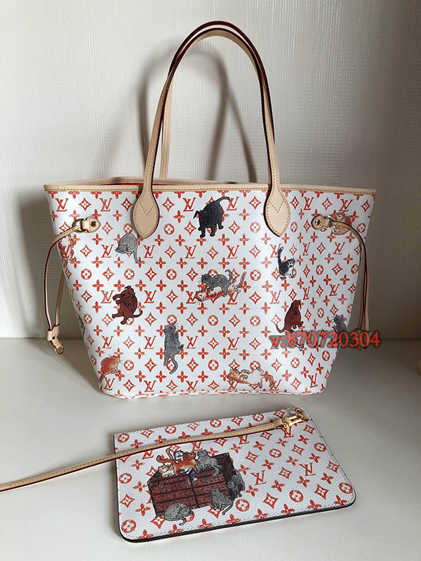 北京SKP限定款lv白色NEVERFULL中號購物袋M44459 對任何女性來說都是首選
