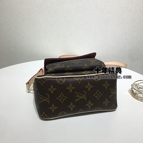 mini豆腐包lv中古老花女包小方包M51165