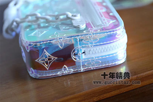 2019新款lv透明手包 鏈帶鏈條透明手拿包M44458炫彩0
