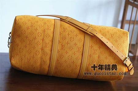 2019新款lv牛仔布KEEPALL旅行袋 黃色/紫色