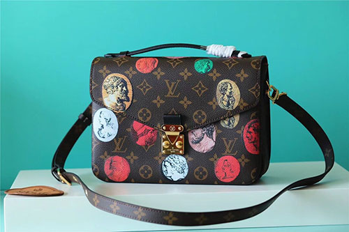 2021秋冬老花人頭錢幣文藝復興絲印lv女士郵差包?Pochette?Métis手袋