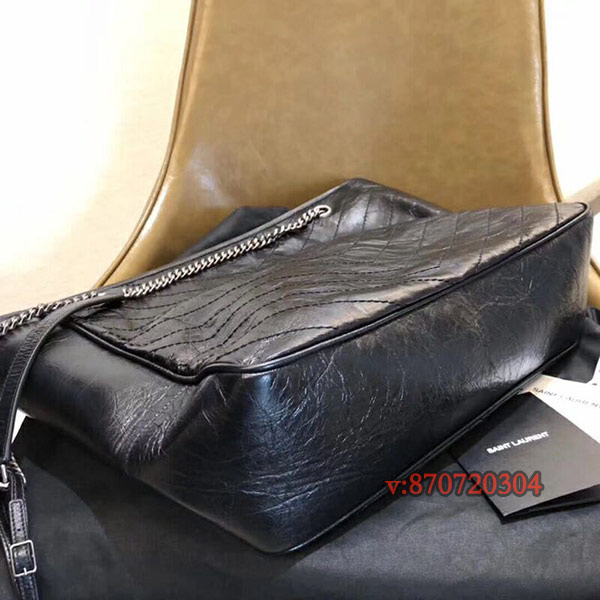 2018新款圣羅蘭購物袋 油蠟皮ysl鏈條單肩包