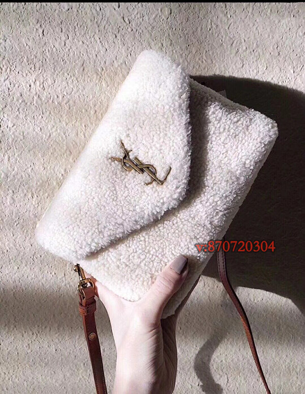 ysl信封包鞠婧祎同款 秋冬羊羔毛款圣羅蘭女士單肩包