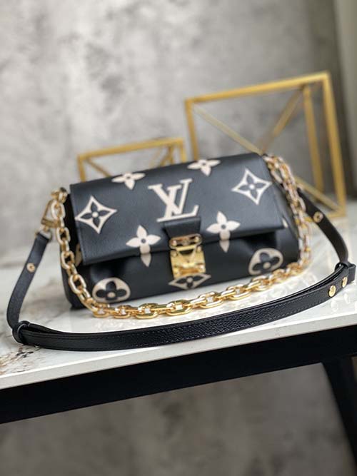 lv全皮Favorite手袋溫和褶裥注入高定質感M45813黑色絲印
