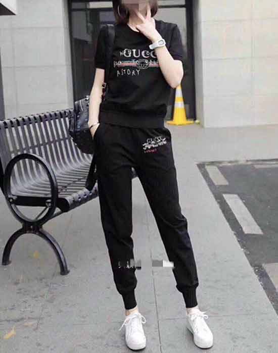 GUCC短袖T恤圓領經典字母印花設計韓版女裝